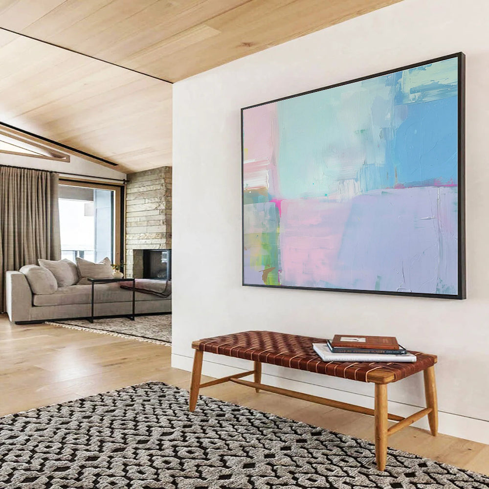 Acrylic Modern Art Paintings Pastel Multicolor Abstract Painting On Canvas HPS108