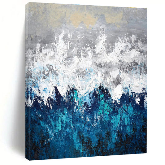 Acrylic Modern Art Paintings Blue Gray White Abstract Landscape Art PT382