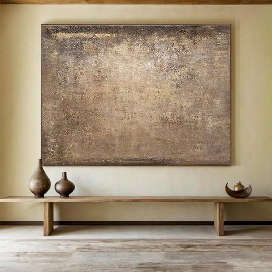 Paintings For House Brown Textured Minimalist Abstract Art HPS340