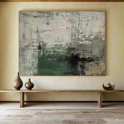 Buy Abstract Art Online Green, Gray, and Black Textured Abstract Urban Art HPS359