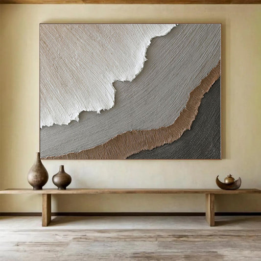 Handmade Art Neutral Tones Textured Abstract On Canvas HPS066