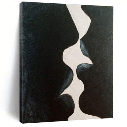 Handmade Art Black and White Organic Abstract Art PT720