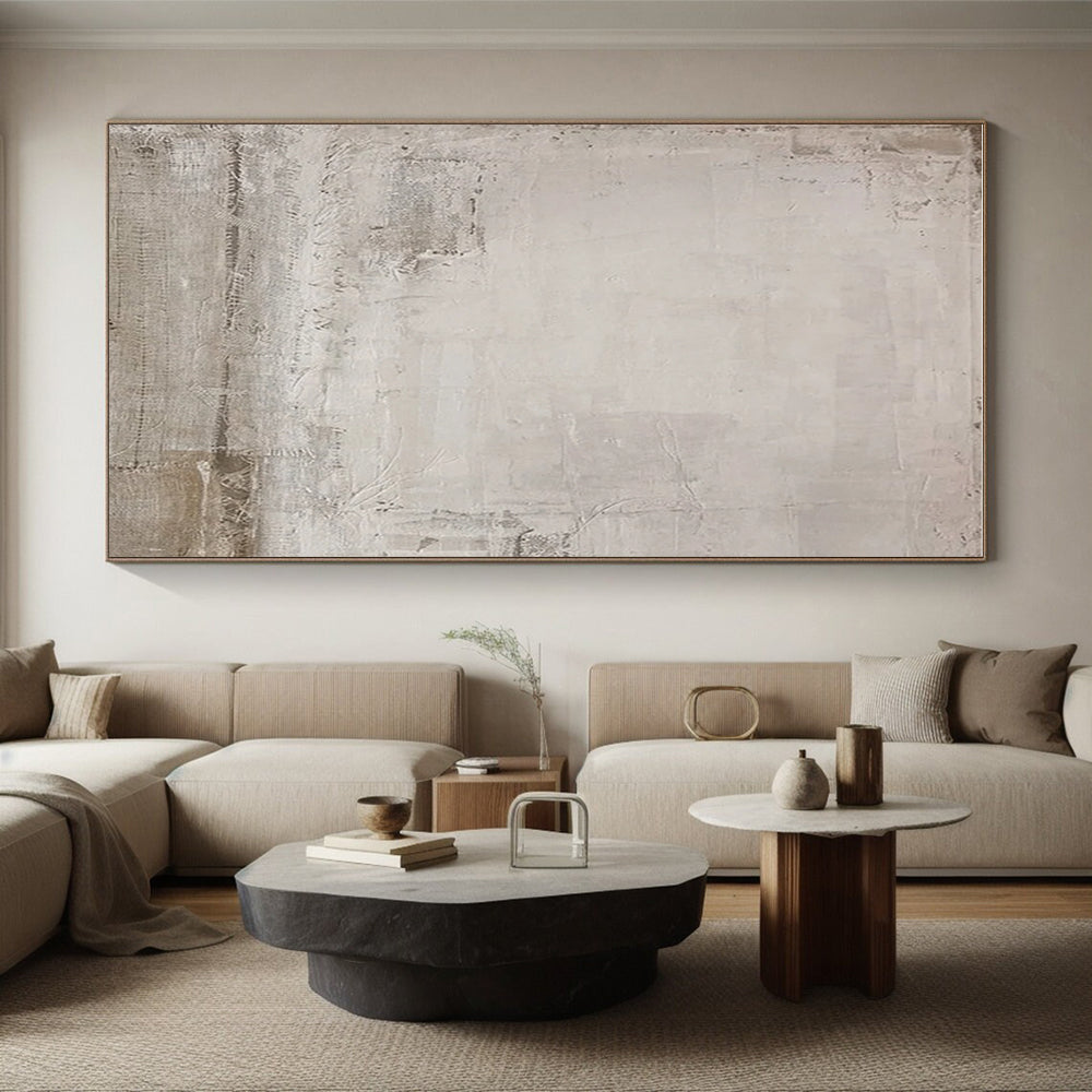 Minimalist Canvas Art in Beige and Grey Textured Neutrals PT222