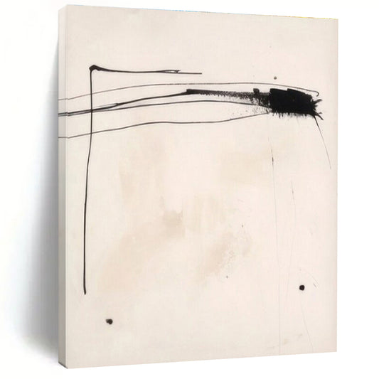 Minimalist Canvas Art Black and White Linear Abstract Art PT663