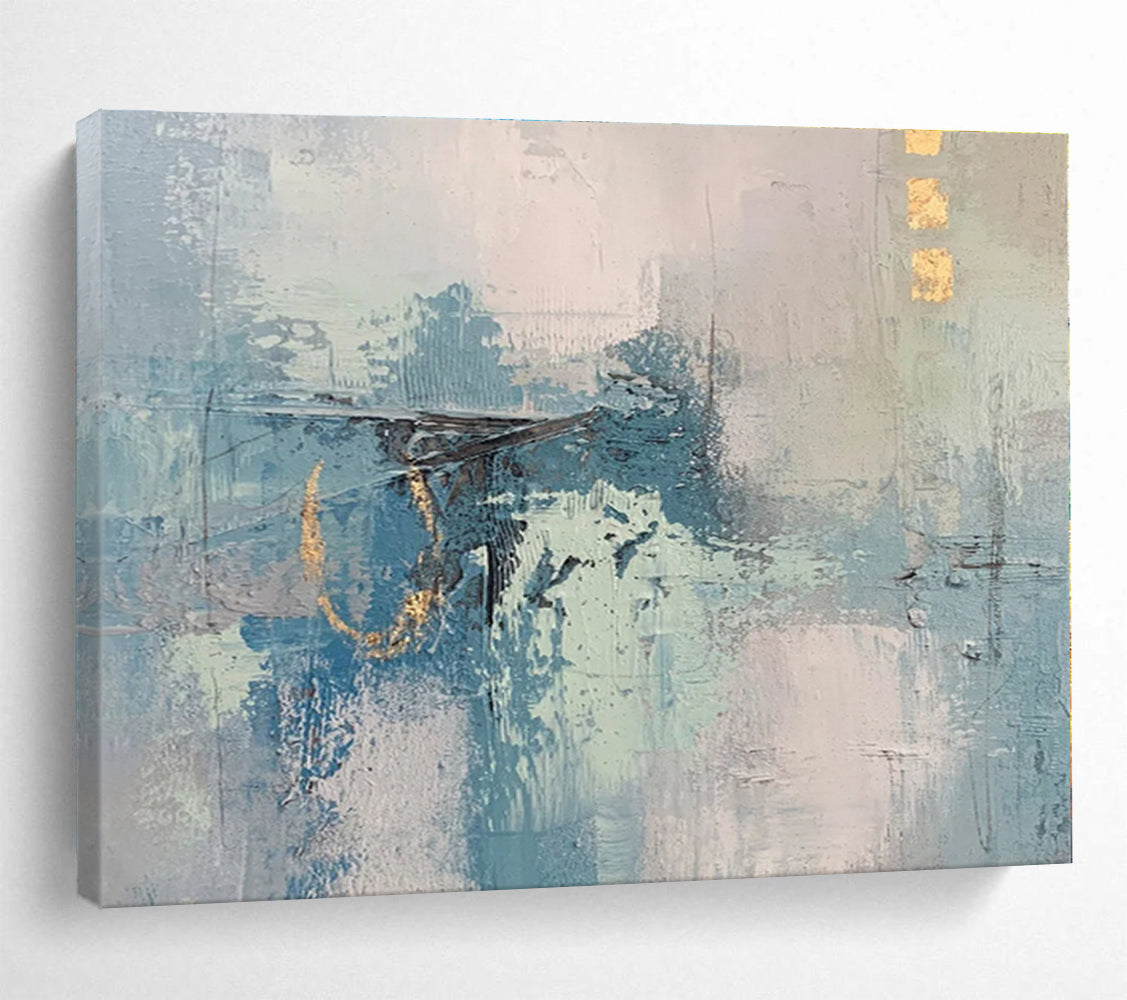 Unique Abstract Art Blue & Gray Textured Abstract Painting On Canvas HPS133