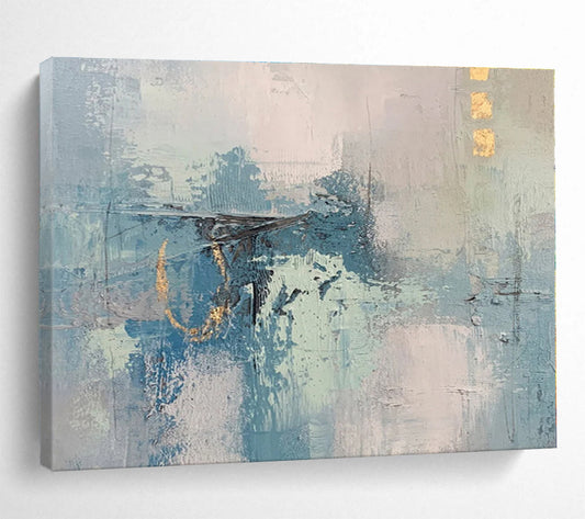 Unique Abstract Art Blue & Gray Textured Abstract Painting On Canvas HPS133