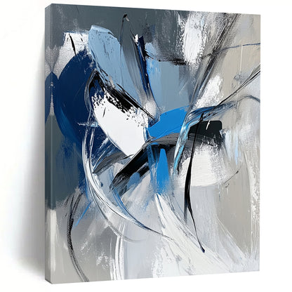 Large Abstract Art For Sale, Blue Gray Black White Abstract Expressionist Art PT164