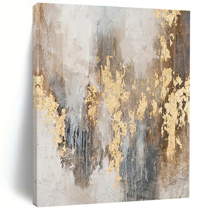 Oversized Abstract Wall Art Gray Gold Textured Abstract Art PT503