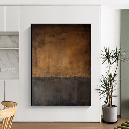 Minimalist Canvas Art Brown and Black Textured Abstract Art PT758