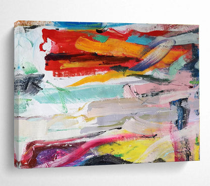 Modern Art Acrylic Vibrant Multicolor Abstract Painting On Canvas HPS086