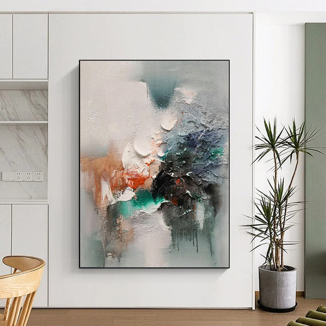 Acrylic Modern Art Paintings Multicolor Textured Abstract Painting On Canvas PT097