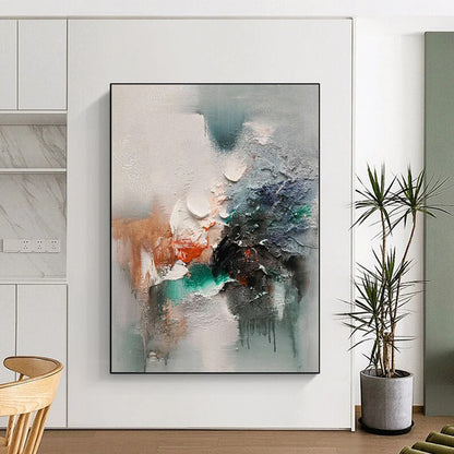 Acrylic Modern Art Paintings Multicolor Textured Abstract Painting On Canvas PT097