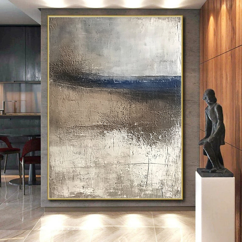 Large Painting In Living Room Green, Blue & White Textured Abstract Painting On Canvas PT120