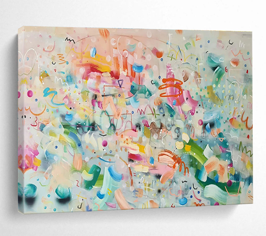 Huge Size Multicolor Playful Abstract Expressionist Art HPS333