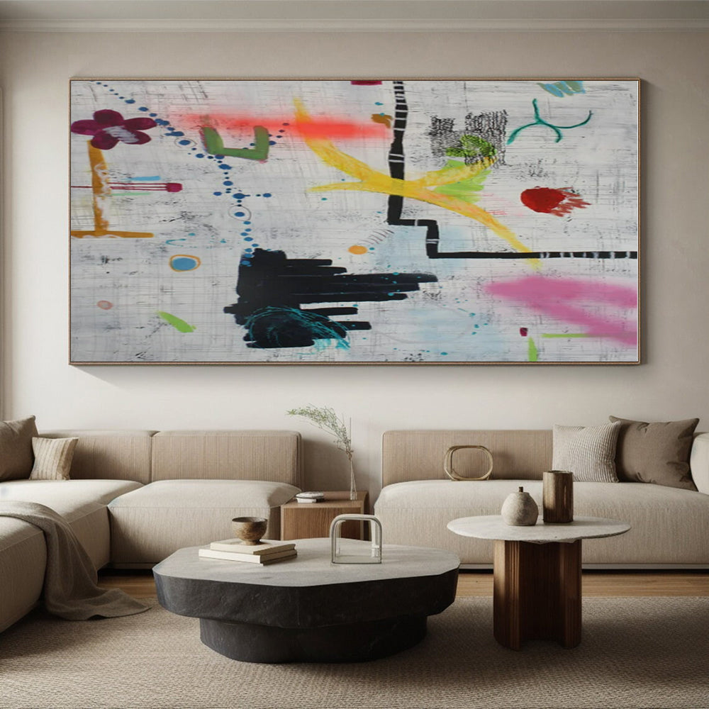 Hand-Painted Multicolor Textured Abstract Art PT776