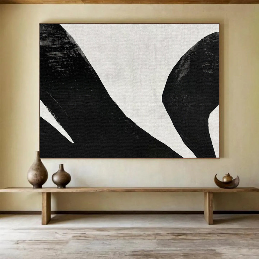 Cool Abstract Paintings Black & White Geometric Shapes Abstract On Canvas HPS048