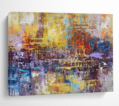 Acrylic Modern Art Paintings Vibrant Multicolor Textured Abstract On Canvas HPS052