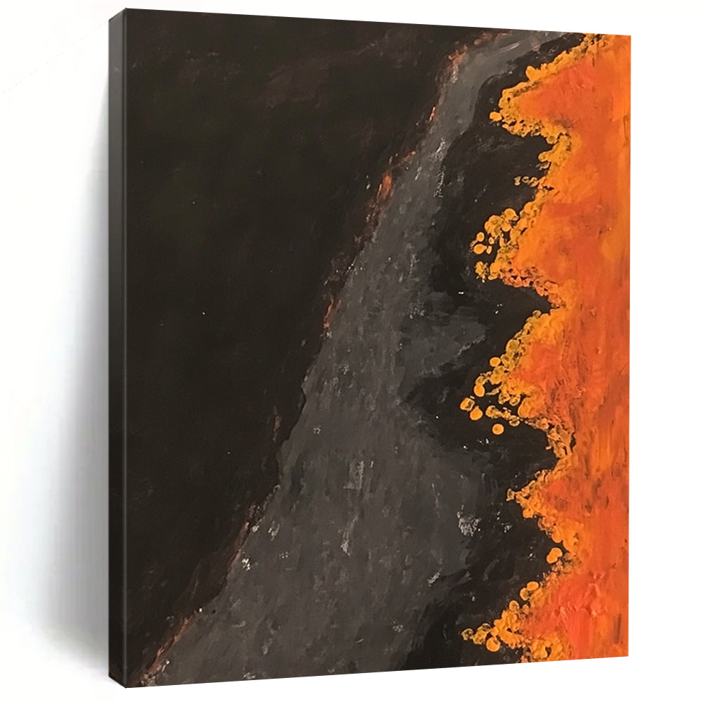Black Orange Gray Abstract Art PT141