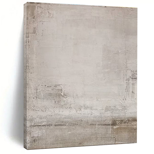 Minimalist Canvas Art Light Gray Textured Abstract Art PT626