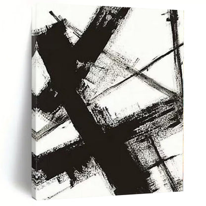 Cool Abstract Paintings in Black and White with Bold Lines PT014