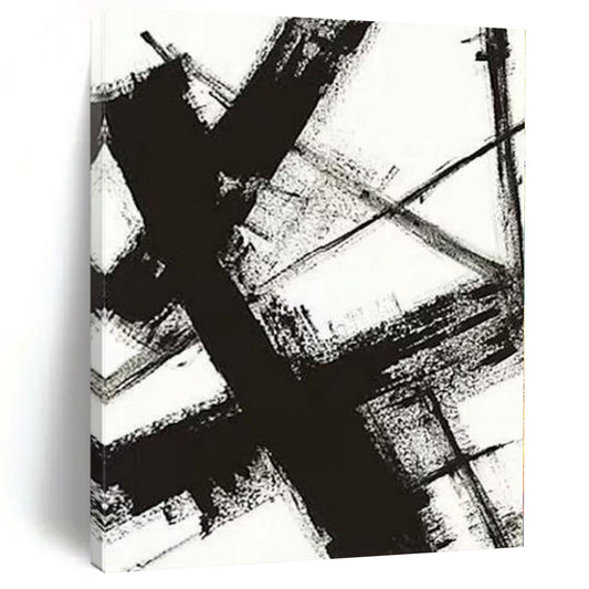 Cool Abstract Paintings in Black and White with Bold Lines PT014