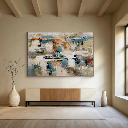 Hand-Painted Multicolor Textured Abstract Art HPS172