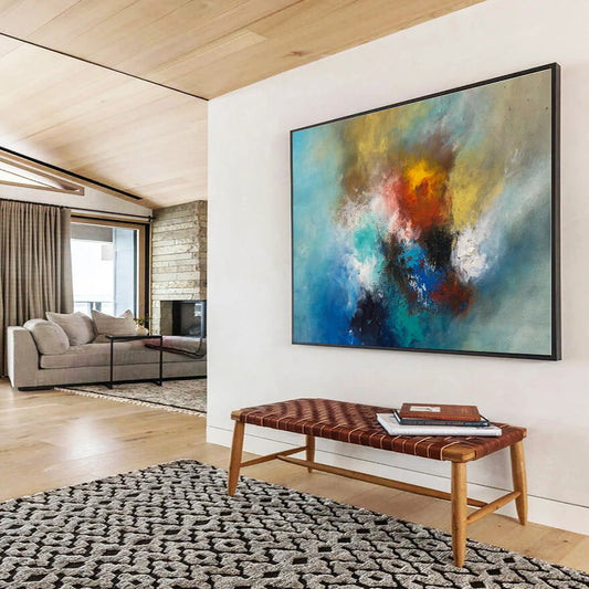 Acrylic Modern Art Paintings Vibrant Color Fusion Abstract On Canvas HPS002