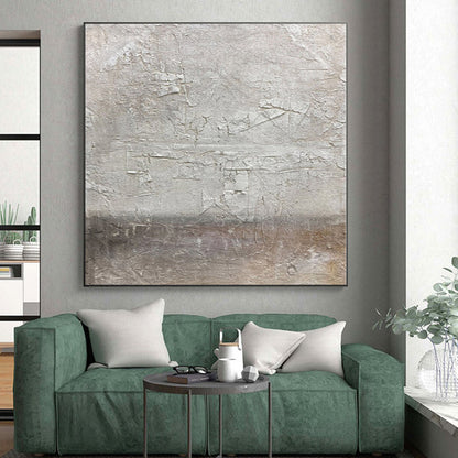 48x60 Gray & Brown Textured Abstract Painting On Canvas PT076
