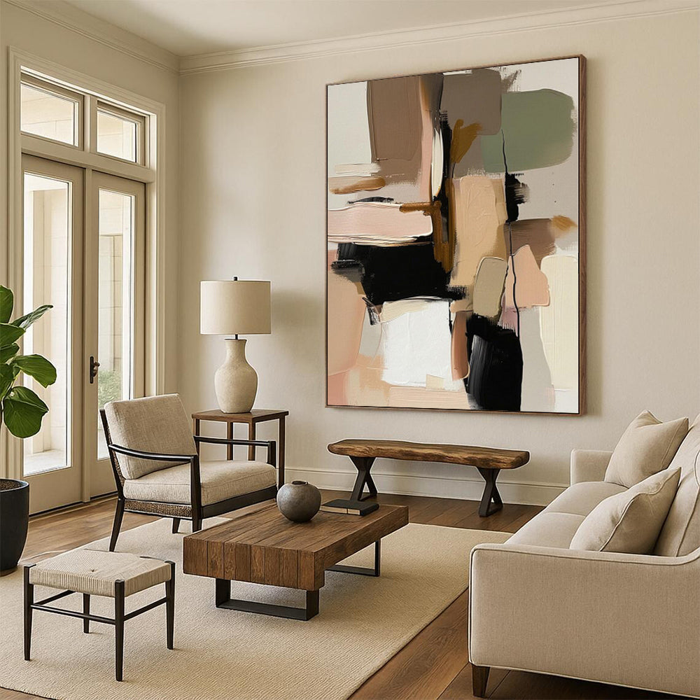 Unique Abstract Art Multicolor Geometric Abstract Painting On Canvas PT055