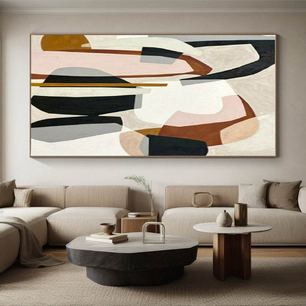 Unique Abstract Art Multicolor Geometric Abstract Collage, Acrylic Modern Art Paintings PT551