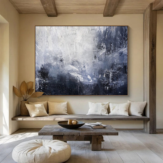 Cool Abstract Paintings Gray and White Textured Abstract Art HPS388