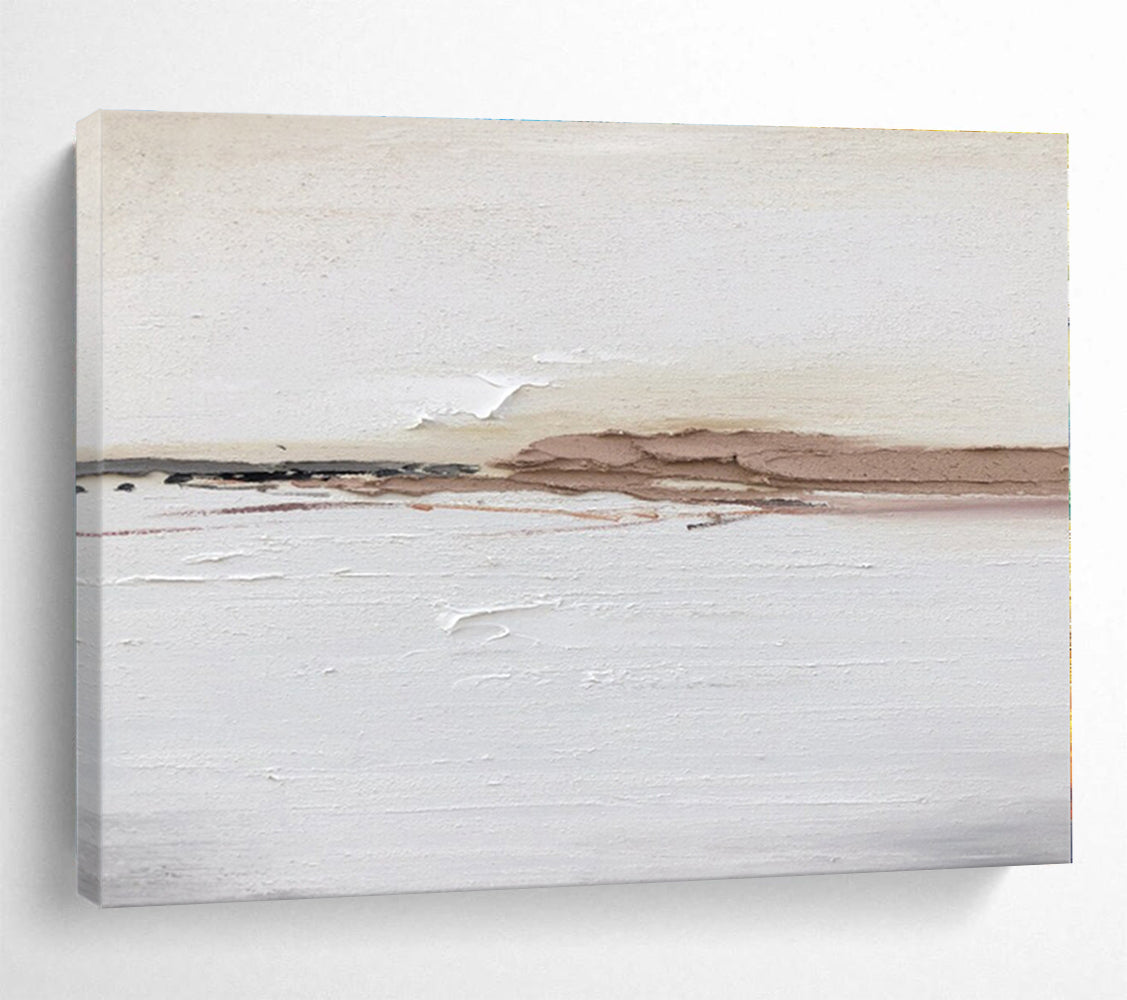 Minimalist Canvas Art Beige & Brown Textured Abstract Art HPS156