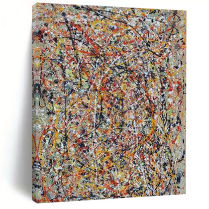 Unique Abstract Art - Multicolor Chaotic Lines & Dots Abstract Expressionism Painting PT561