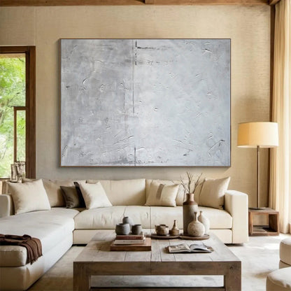 Minimalist Canvas Art Gray Textured Abstract Art HPS149