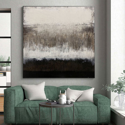 Oversized Abstract Wall Art Black, Brown, and White Textured Abstract Art PT699