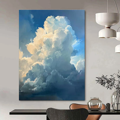 Big Painting Blue and White Cloud Abstract Sky Painting DPS442