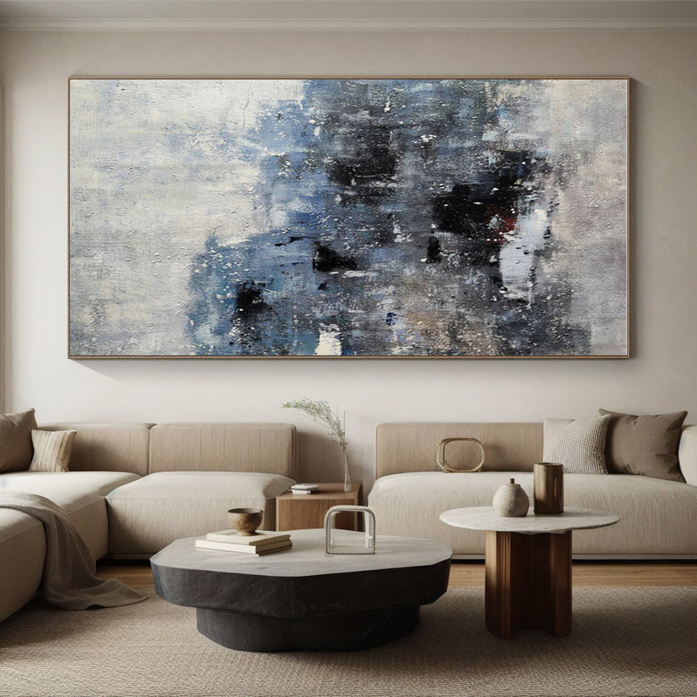 Acrylic Modern Art Paintings Blue Gray White Abstract Art PT419