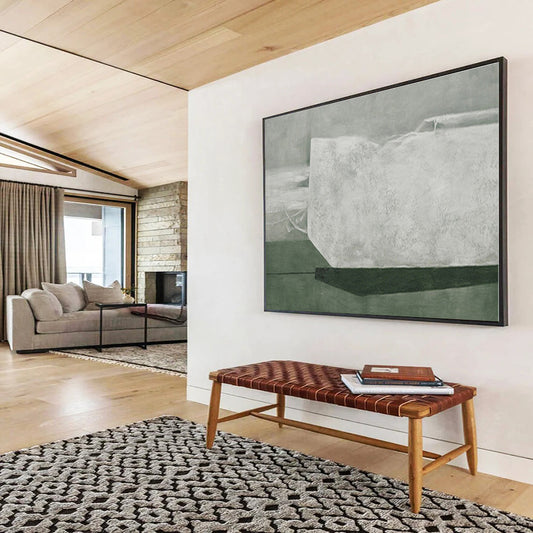 Unique Abstract Art Gray & White Minimalist Abstract Painting On Canvas HPS123