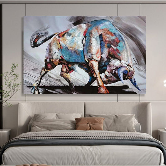 Large Size Multicolor Abstract Bull Art HPS404