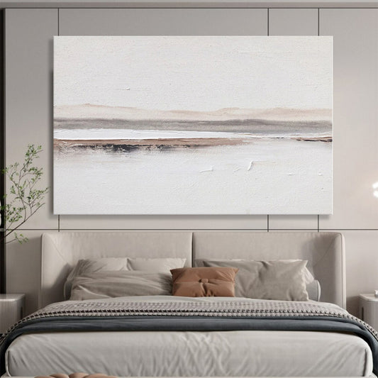 Large Contemporary Wall Art Beige & Gray Textured Abstract Art HPS158