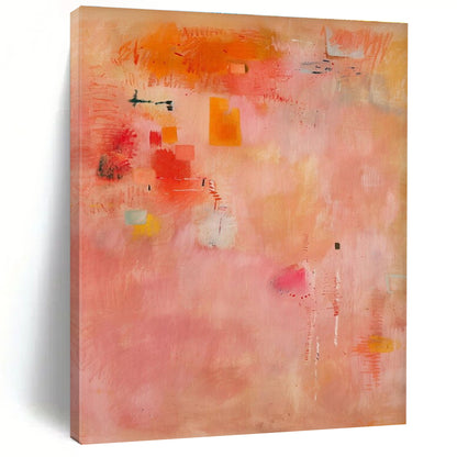 Cool Abstract Paintings Pink, Orange, and Yellow Textured Abstract Art PT765