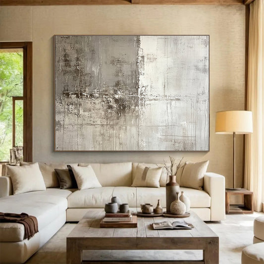 Acrylic Modern Art Paintings Gray & White Textured Abstract Painting HPS246