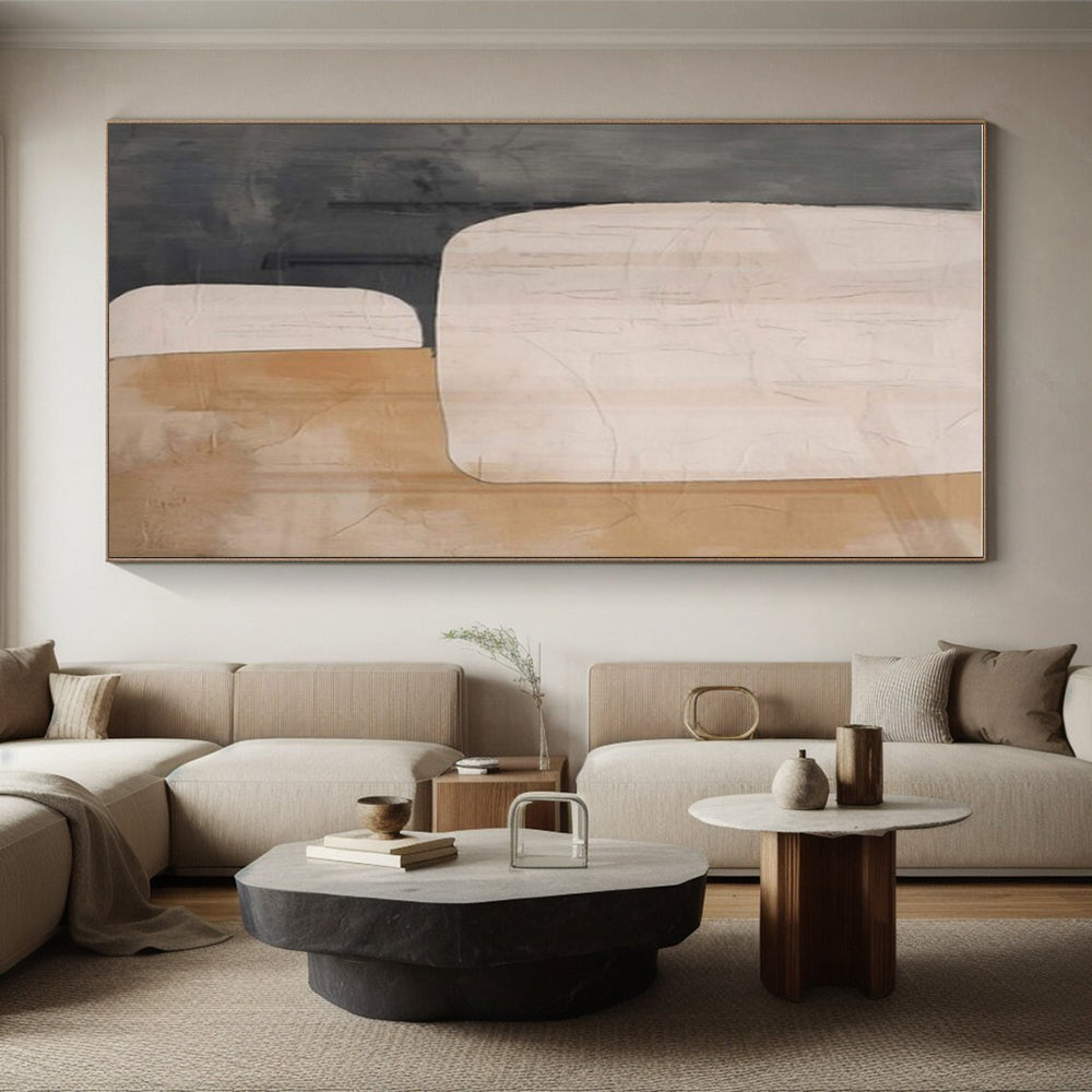 Oversized Abstract Wall Art Beige, Gray, and Brown Abstract Art PT669