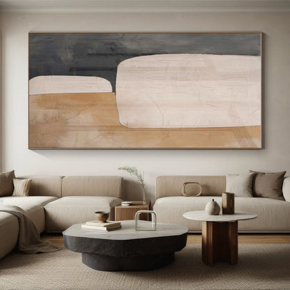 Oversized Abstract Wall Art Beige, Gray, and Brown Abstract Art PT669
