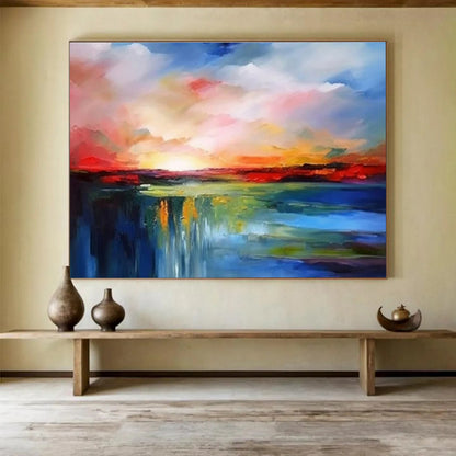 Buy Abstract Art Online Multicolor Abstract Sunset Landscape Art HPS369