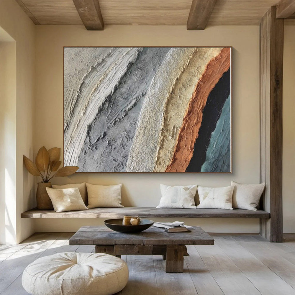 Hand Painted Art Earthy Tones Textured Abstract Painting On Canvas HPS125
