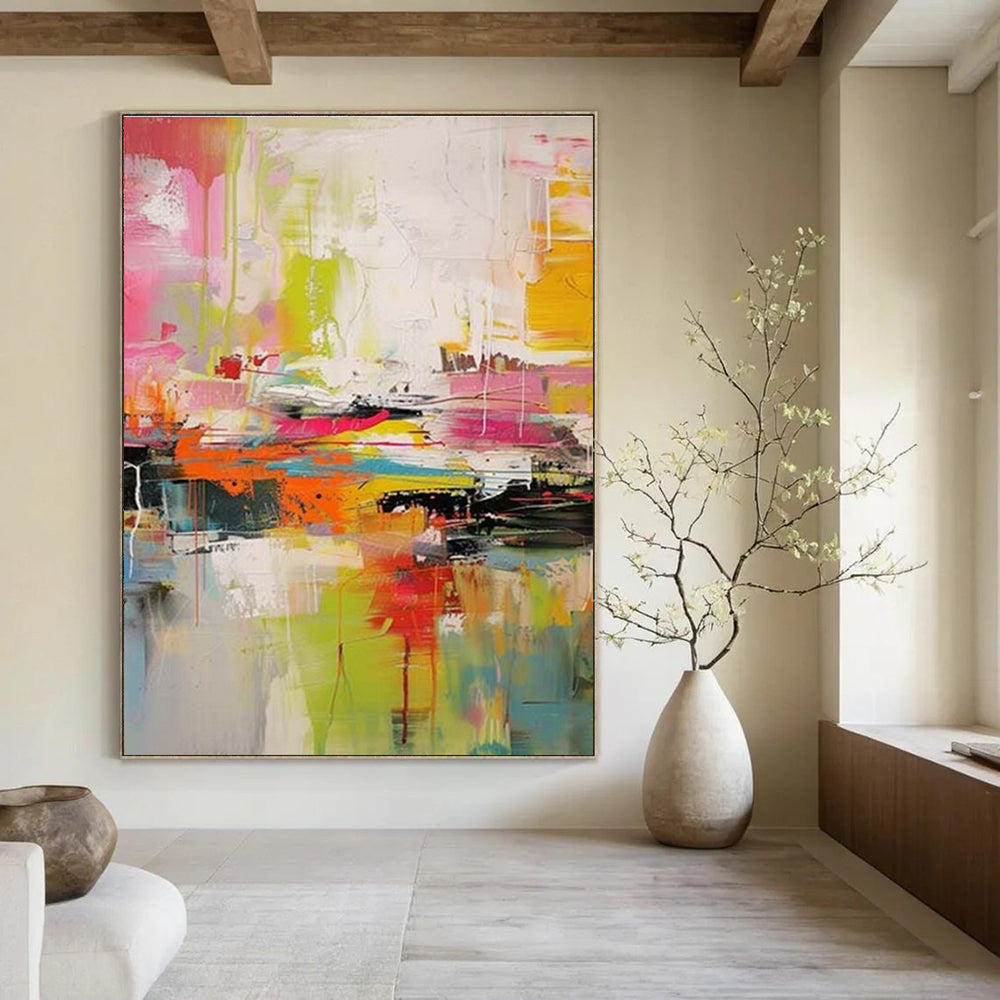 Oversized Abstract Wall Art Multicolor Abstract Expressionist Art DPS482