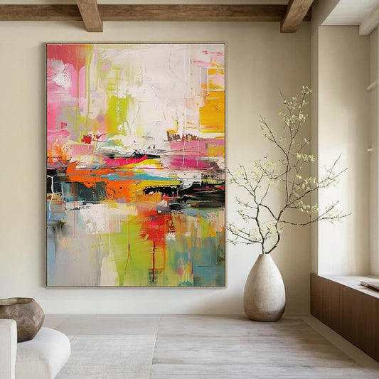 Oversized Abstract Wall Art Multicolor Abstract Expressionist Art DPS482