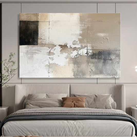 Hand-Painted Neutral Tones Textured Abstract Painting On Canvas HPS111