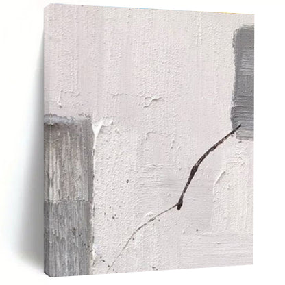 Hand Painted Art in Grey and White Textural Abstract Details Painting PT265